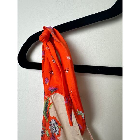 Free People L Tied To You Fiesta Combo Floral Tie Strap Tank Top Oversized C1 - Picture 5 of 9